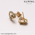 64200 Xuping GZ fashion jewelry market noble gold stud earrings trendy love heart jewelry set